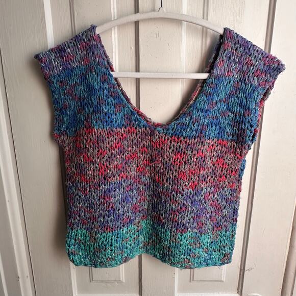 Vintage Vicky Vaughn Cropped Sweater Vest 80s - Picture 2 of 7